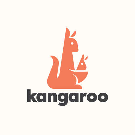 Kangaroo modern logo design icon vector.のイラスト素材