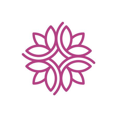 Logo for yoga studio. Mandala vector illustration symbol and flower lotus. Namaste design for yoga, tattoo.のイラスト素材
