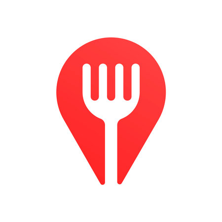 Map and location line icons. Land geolocation and position restaurant on the map logo. Place location icon set.のイラスト素材