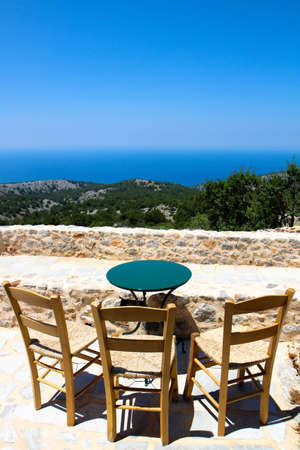 Aeagen view from Avgonima village in Chios,Greece の写真素材