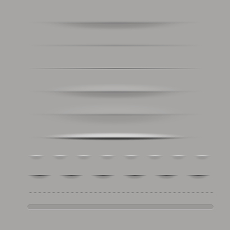 Set Of Dividers, Isolated On Grey Background, Vector Illustrationのイラスト素材