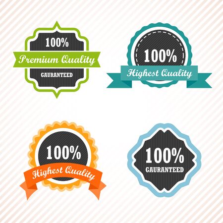 Vintage labels and ribbon retro style set. Vector design elements.のイラスト素材