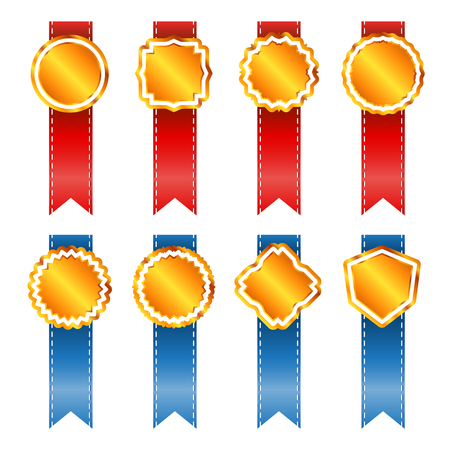 Gold vintage badges with ribbon.のイラスト素材