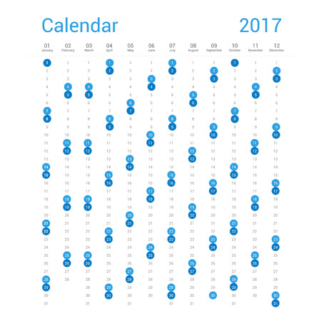 Calendar 2017 in vertical designのイラスト素材