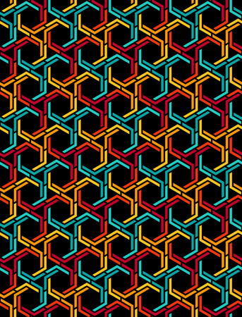 Color Vector seamless pattern. Modern stylish texture. Repeating geometric pattern tiles with staggered hexagon.のイラスト素材