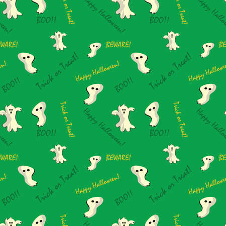 Cute Halloween pattern with ghosts. Print colors used. Pattern is to be found in swatch panelの写真素材