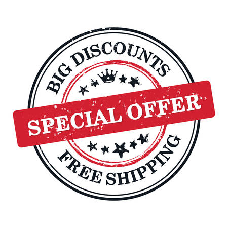 Special offer, Big Discounts  stamp  - grunge business label, also for print. CMYK colors usedのイラスト素材