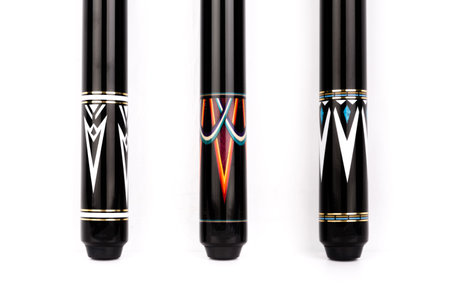 Close up of black and white markers isolated on a white background.の素材
