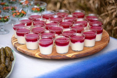 Catering buffet for events and parties. Food styling and restaurant meal serving.の素材