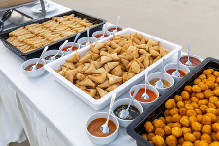 Catering food for wedding party. Catering food for guests.