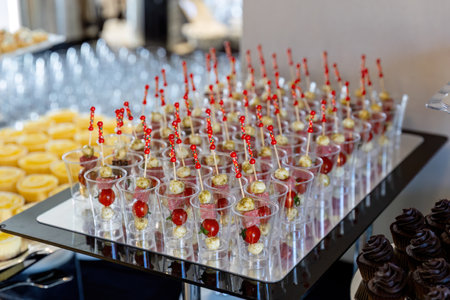 Catering buffet for events. Shallow depth of field.の写真素材