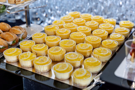 Catering buffet with variety of food snacks and appetizers.の写真素材