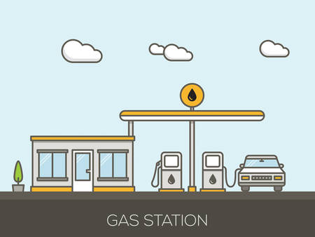 Gas Stationのイラスト素材