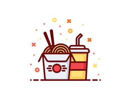 Noodles vector illustrationのイラスト素材