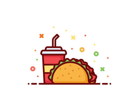Taco vector illustrationのイラスト素材