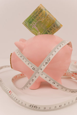 Conceptual image representing Financial health with new zealand currencyの写真素材