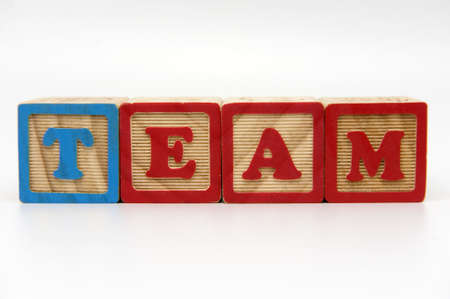 The word Team made with Wooden alphabet blocksの写真素材