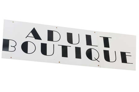 An adult boutique sign on a white backgroundの写真素材