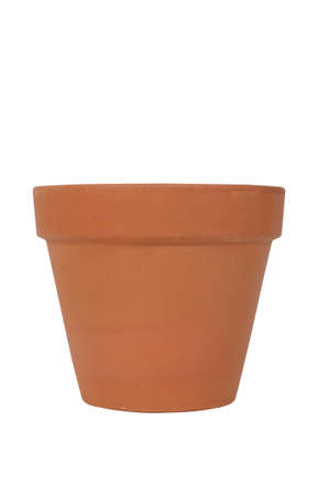 A terracota pot isolated on a white background.の写真素材