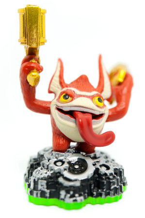 ADELAIDE, AUSTRALIA - October 30 2013:A studio shot of Trigger Happy Skylanders figure from the popular video games series. Skylanders is a popular worldwide childrens video game.のeditorial素材