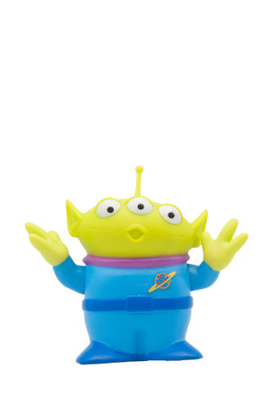 ADELAIDE, AUSTRALIA - February 25 2013:A studio shot of a little green alien figurine from the Toy...