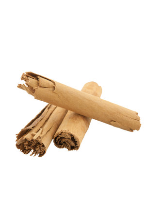 Cinnamon sticks isolated on a white background