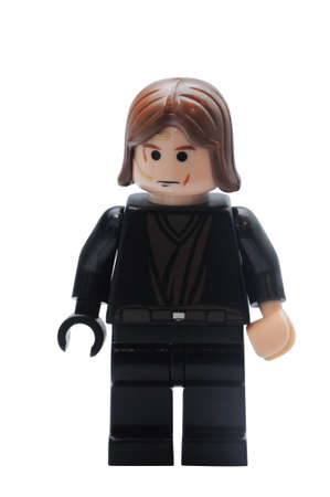 ADELAIDE, AUSTRALIA - January 09 2015:A studio shot of an Anakin Skywalker Lego minifigure from the Star Wars Movie Series. Lego is extremely popular worldwide with children and collectors.のeditorial素材