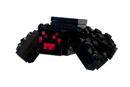 ADELAIDE, AUSTRALIA - February 06 2015:A studio shot of an Spider Lego minifigure from the popular...
