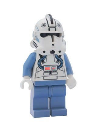 ADELAIDE, AUSTRALIA - January 09 2015:A studio shot of a Clone Pilot Lego minifigure from the Star...