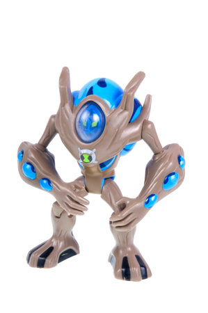 Adelaide, Australia - September 28 2015:A studio shot of a Ultimate Swampfire action figure from the...