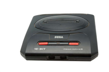 Adelaide, Australia - October 27, 2014: A studio shot of a sega mega drive 2 game console. A 16-bit video game console developed by Sega. Sold during the Late eighties and early ninties.のeditorial素材