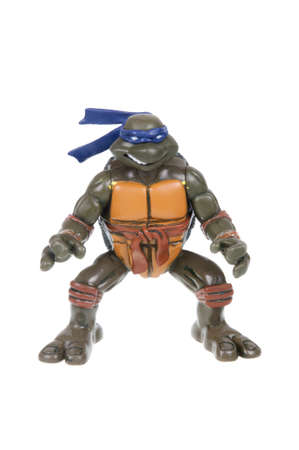 Adelaide, Australia - January 02, 2016: An isolated image of a Donatello TMNT Action Figure from the Teenage Mutant Ninja Turtles. Teenage Mutant Ninja Turtles is a very popular animated and movie series with merchandise being highly sought after collectaのeditorial素材