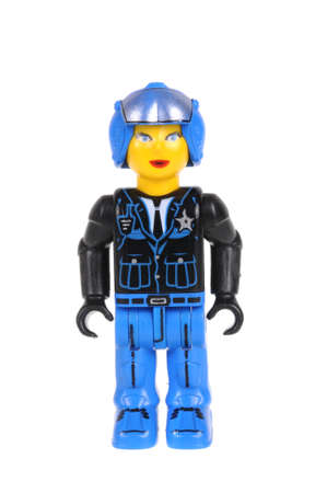 Adelaide, Australia - February 21, 2016: A studio shot of a Jack Stone Lego minifigure. Lego is extremely popular worldwide with children and collectors.のeditorial素材