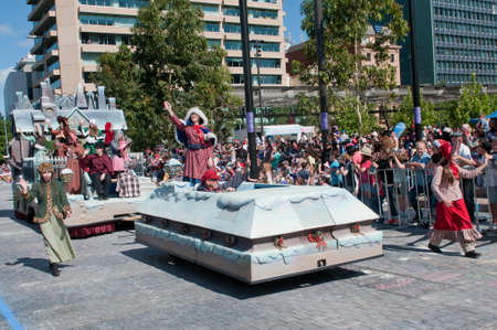 Adelaide, Australia - November 14, 2015: One of the floats in the annual credit union christmas pagaent. The parade is sponsored by South Australian Credit Unions and attracts over 300,000 people annually.のeditorial素材
