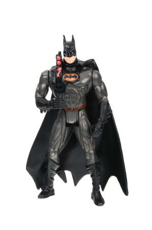 Adelaide, Australia - June 29, 2016: An isolated image of a Dark Knight or Batman Action Figure. Batman is one of DC Comics most popular superheros, spawning many movies, TV series and collectables.のeditorial素材