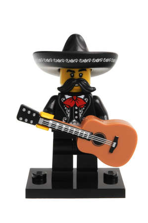Adelaide, Australia - December 06, 2016:An isolated shot of a Mariachi Lego Minifigure from Series 16 of the collectable lego minifigure toys. Lego is very popular with children and collectors worldwide.のeditorial素材