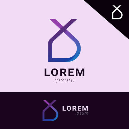 letter x & d elegant logo design templateのイラスト素材