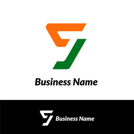Monogram Letter ctj logo concept for business nameのイラスト素材