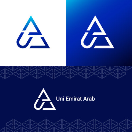 blue theme letter U E A design logoのイラスト素材