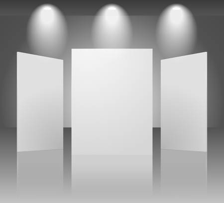 three dimensional blank template of exhibition gallery stand wallsのイラスト素材
