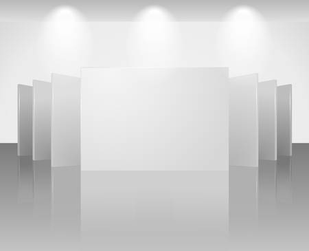 three dimensional blank template of exhibition gallery stand wallsのイラスト素材