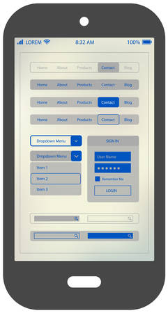 Flat ui design smartphone mobile app templateのイラスト素材