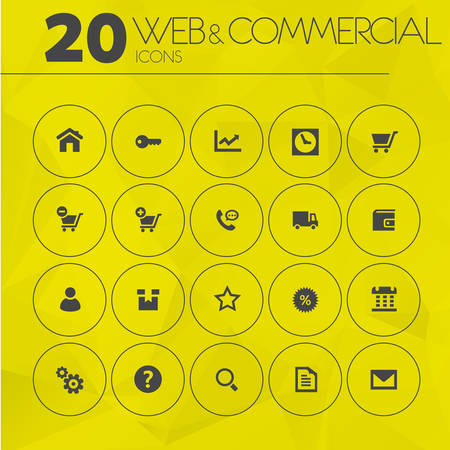 Simple thin web and commercial icons collectionのイラスト素材