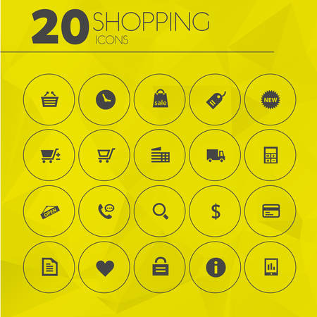 Simple thin shopping icons collectionのイラスト素材