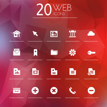 Web icons on blurred backgroundのイラスト素材