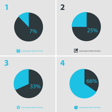 Flat ui design infographics template collection, gray-blue on light backgroundのイラスト素材