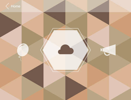 Mobile entertainment icons on bright polygonal landscaped background, 10 EPSのイラスト素材