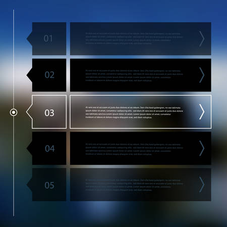 Timeline and option step progress banners on blurred defocused backgroundのイラスト素材