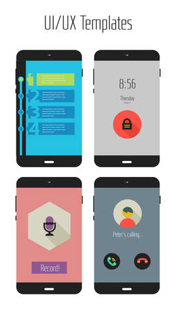 Flat Ui or UX mobile apps kitのイラスト素材
