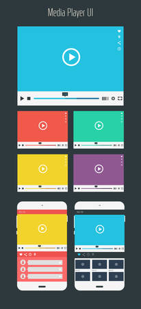 Media player app mock upのイラスト素材